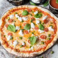 Thin base pizza